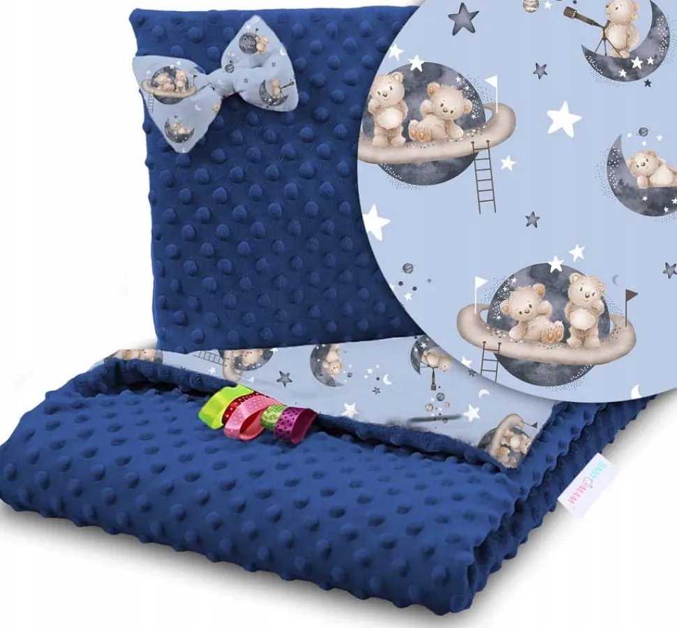 Kocyk minky 75x100 kołderka + poduszka Babymam