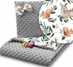 Kocyk minky 75x100 kołderka + poduszka Babymam