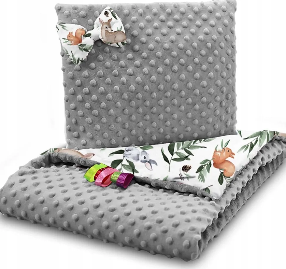 Kocyk minky 75x100 kołderka + poduszka Babymam