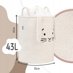 Kosz na zabawki dla dzieci XL Sipo ze ściągaczem premium bounce królik krem