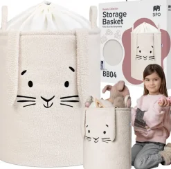 Kosz na zabawki dla dzieci XL Sipo ze ściągaczem premium bounce królik krem
