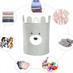 KOSZ NA ZABAWKI ZAMYKANY DUŻY POJEMNIK ORGANIZER MIŚ PREMIUM XXL 63l
