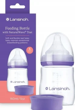 Lansinoh butelka do karmienia 160ml + smoczek wolny przepływ
