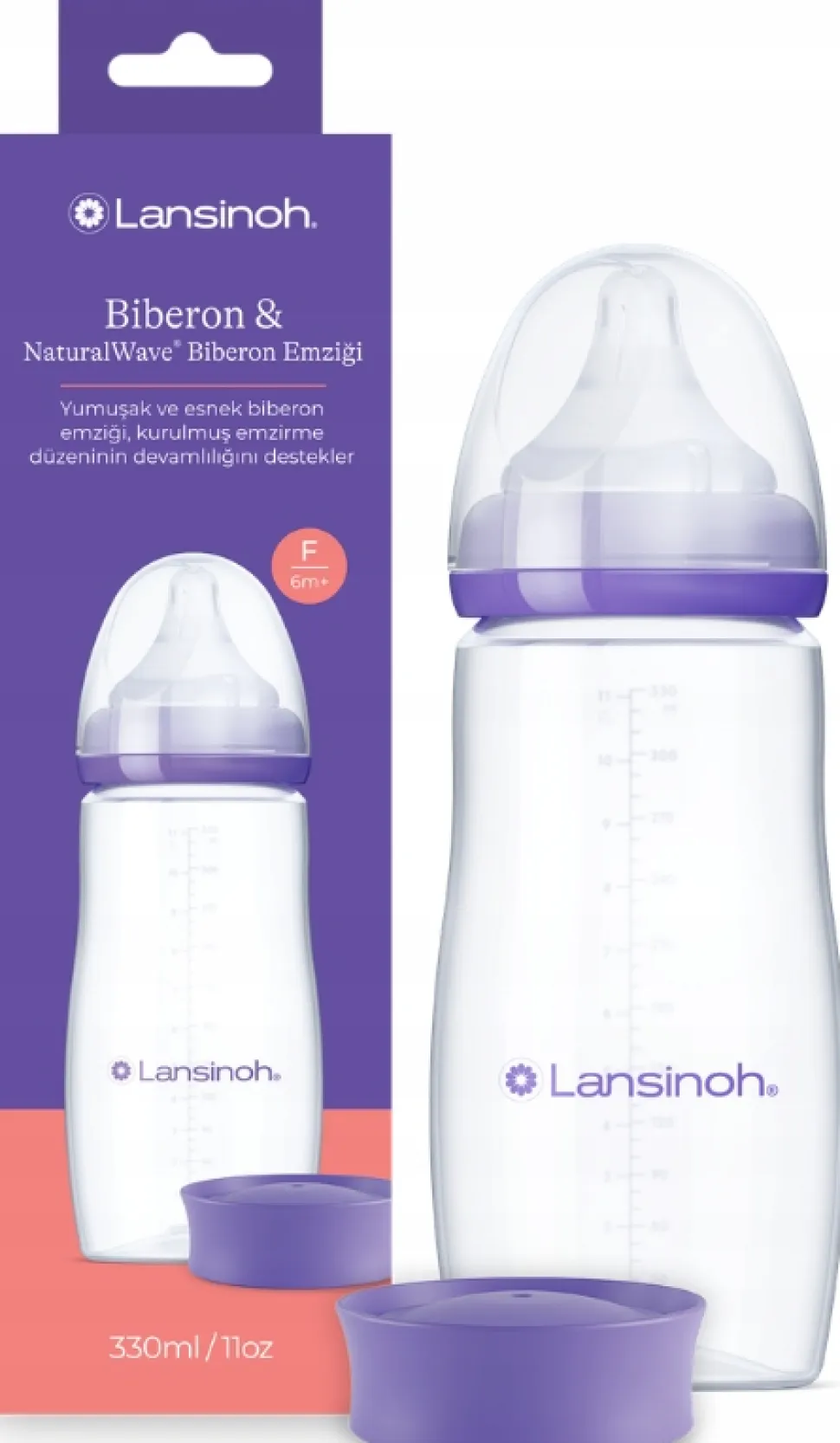 Lansinoh butelka do karmienia 330ml + smoczek szybki przepływ