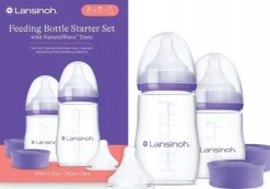 Lansinoh butelka do karmienia 2szt 160ml 240ml + 3x smoczek zestaw startowy