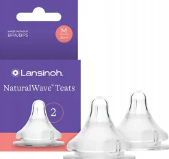 Lansinoh smoczki naturalwave średni przepływ 2szt 3m+