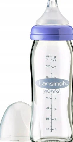 Lansinoh szklana butelka ze smoczkiem naturalwave 240ml