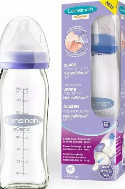 Lansinoh szklana butelka ze smoczkiem naturalwave 240ml