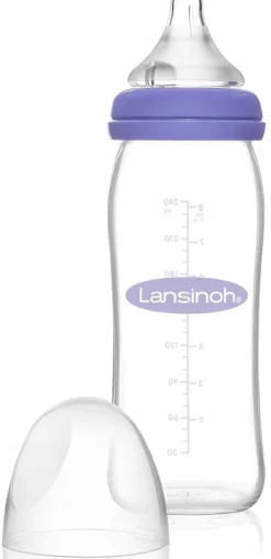 Lansinoh szklana butelka ze smoczkiem naturalwave 240ml