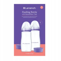 Lansinoh zestaw butelek do karmienia 2x330ml + smoczki NaturalWave 6m+