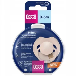Lovi prime smoczek silikonowy dynamiczny 0-6m 1szt nude + etui