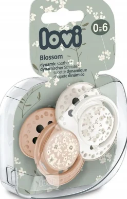 Lovi smoczek dynamiczny uspokajający 0-6 m 2szt blossom
