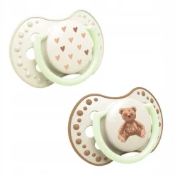 Lovi smoczek silikonowy dynamiczny 0-6m 2szt teddy love świecący