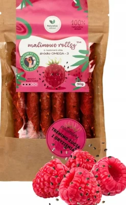 Naturalnie zdrowi przekąska owocowe rollsy malinowe z nasionami chia 50g
