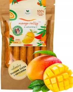 Naturalnie zdrowi przekąska owocowe rollsy mango witamina C 50g