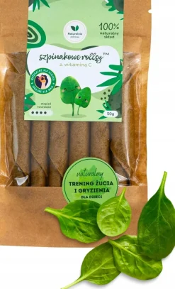 Naturalnie zdrowi przekąska szpinakowe rollsy z witaminą C 50g