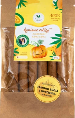 Naturalnie zdrowi przekąska warzywna rollsy dyniowe z jagodami camu 50g