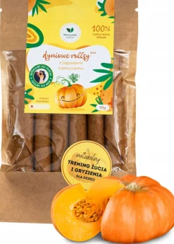 Naturalnie zdrowi przekąska warzywna rollsy dyniowe z jagodami camu 50g