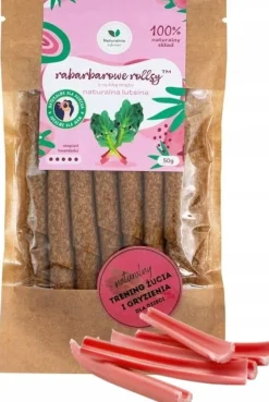Naturalnie zdrowi przekąska warzywna rabarbarowe rollsy dla dzieci z luteiną 50g