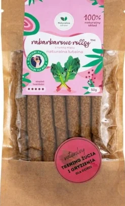 Naturalnie zdrowi przekąska warzywna rabarbarowe rollsy dla dzieci z luteiną 50g
