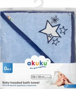 Okrycie kąpielowe z kapturem ręcznik kąpielowy frotte 100x100cm Akuku