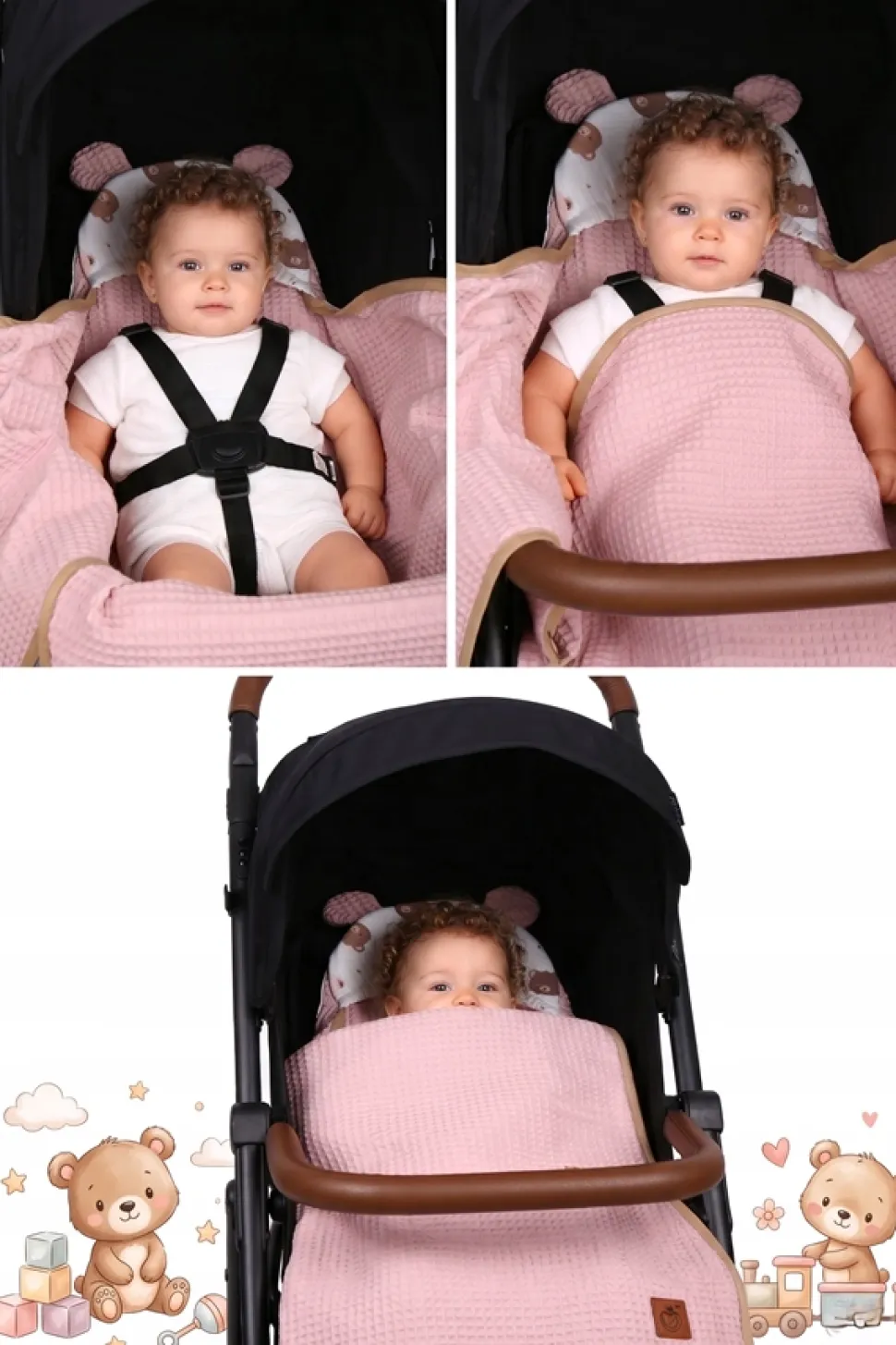 Otulacz do fotelika wózka nosidełka zapinany oddychający 3D AIR 3w1 Babymam