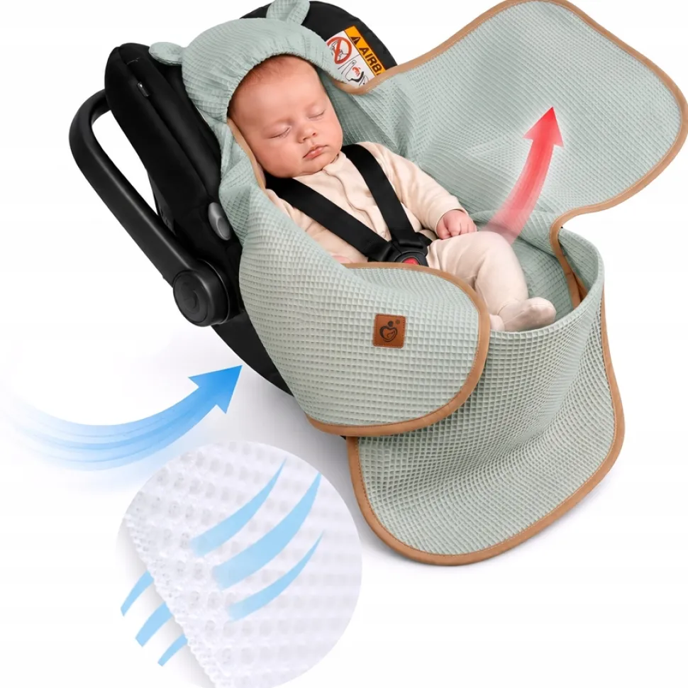 Otulacz do fotelika wózka nosidełka zapinany oddychający 3D AIR 3w1 Babymam