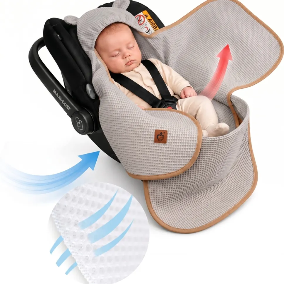 Otulacz do fotelika wózka nosidełka zapinany oddychający 3D AIR 3w1 Babymam