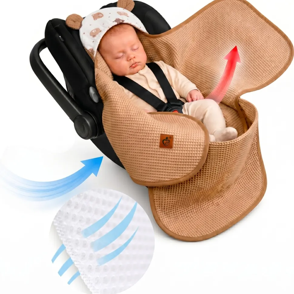 Otulacz do fotelika wózka nosidełka zapinany oddychający 3D AIR 3w1 Babymam