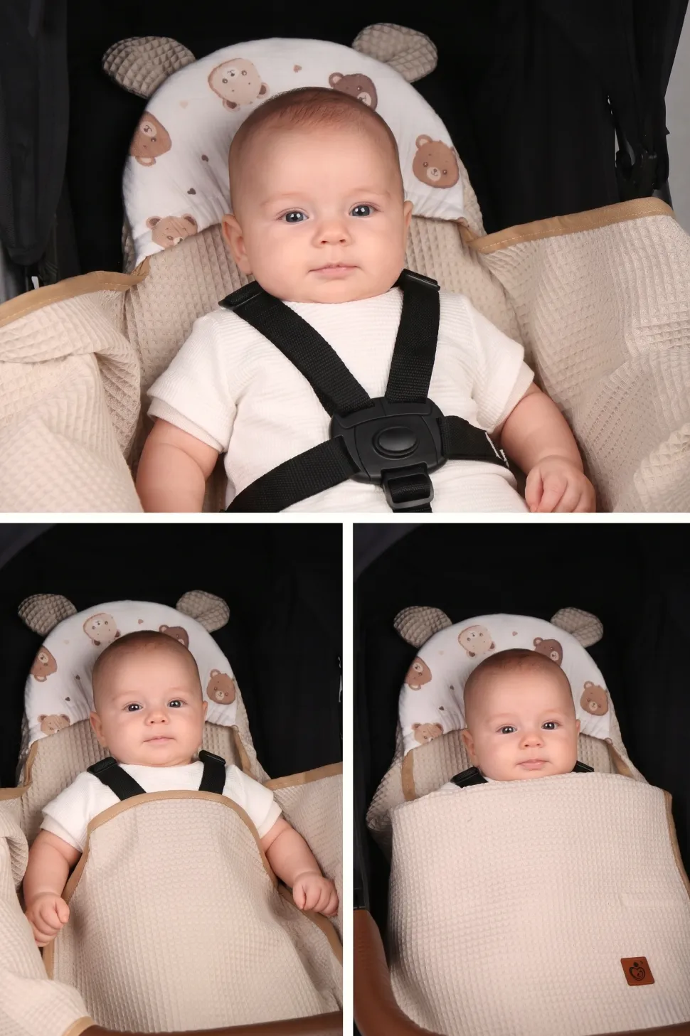 Otulacz do fotelika wózka nosidełka zapinany oddychający 3D AIR 3w1 Babymam