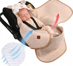 Otulacz do fotelika wózka nosidełka zapinany oddychający 3D AIR 3w1 Babymam