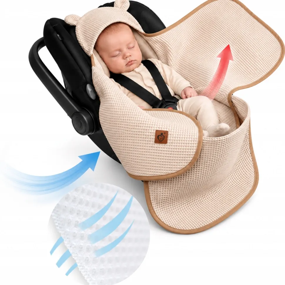 Otulacz do fotelika wózka nosidełka zapinany oddychający 3D AIR 3w1 Babymam
