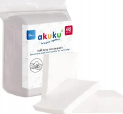 Płatki kosmetyczne dla niemowląt Akuku 0m+ 6 x 60szt