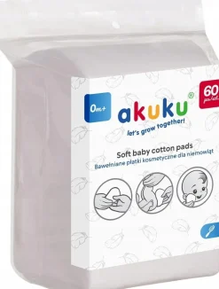Płatki kosmetyczne dla niemowląt 0m+ 60szt Akuku