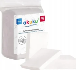 Płatki kosmetyczne dla niemowląt 0m+ 60szt Akuku