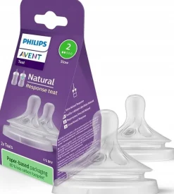 Philips Avent natural response smoczek do butelki 2szt 0m+ SCY962/02