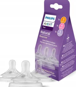 Philips avent natural zestaw smoczków do butelki smoczki response 1m+ 3m+ 6m+