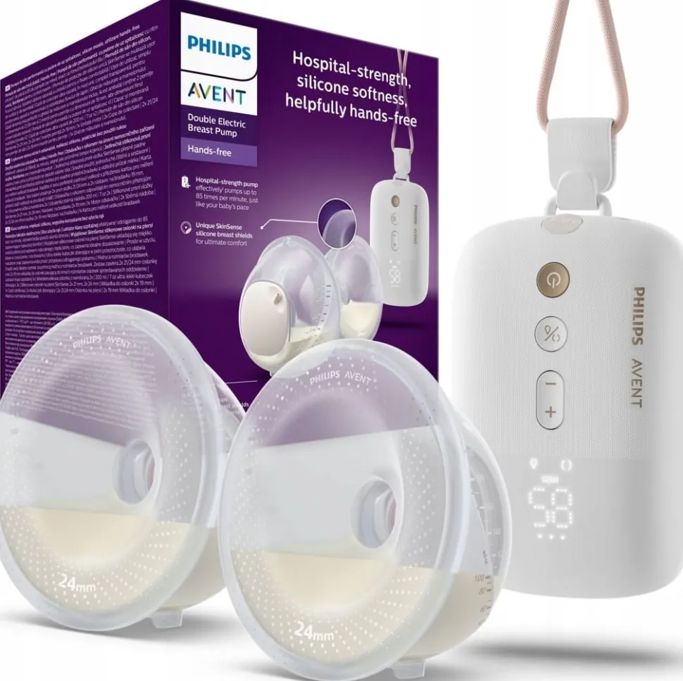 Philips avent podwójny laktator elektryczny samonośny skinsense scf532/11