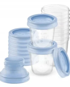 Philips Avent pojemniki na pokarm mleko 180ml 10szt + adaptery