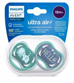 Philips Avent smoczek ultra air oddychający deco 18m+ etui