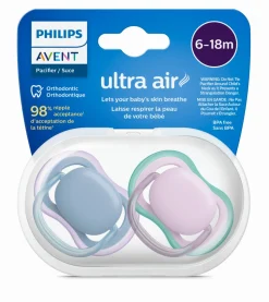 Philips Avent smoczek ultra air 6-18m oddychający + etui