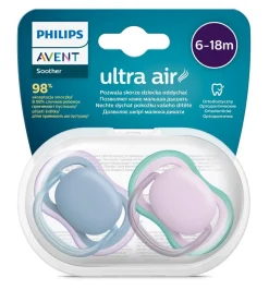 Philips Avent smoczek ultra air 6-18m oddychający + etui