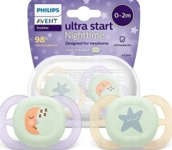 Philips Avent smoczek ultra start day dla noworodka 0-2m + etui 2szt