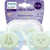 Philips Avent smoczek ultra start day dla noworodka 0-2m + etui 2szt