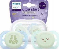 Philips Avent smoczek ultra start day dla noworodka 0-2m + etui 2szt