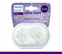 Philips Avent smoczek ultra start day dla noworodka 0-2m + etui 2szt