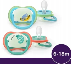 Philips Avent smoczek uspokajający ultra air 6-18m 2szt + Etui