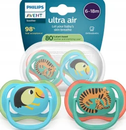 Philips Avent smoczek uspokajający ultra air 6-18m 2szt + Etui