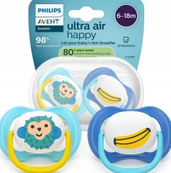 Philips Avent smoczek uspokajający ultra air 6-18m 2szt + Etui