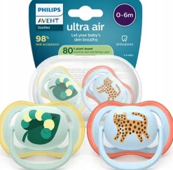 Philips Avent smoczek uspokajający ultra air 0-6m 2szt + Etui